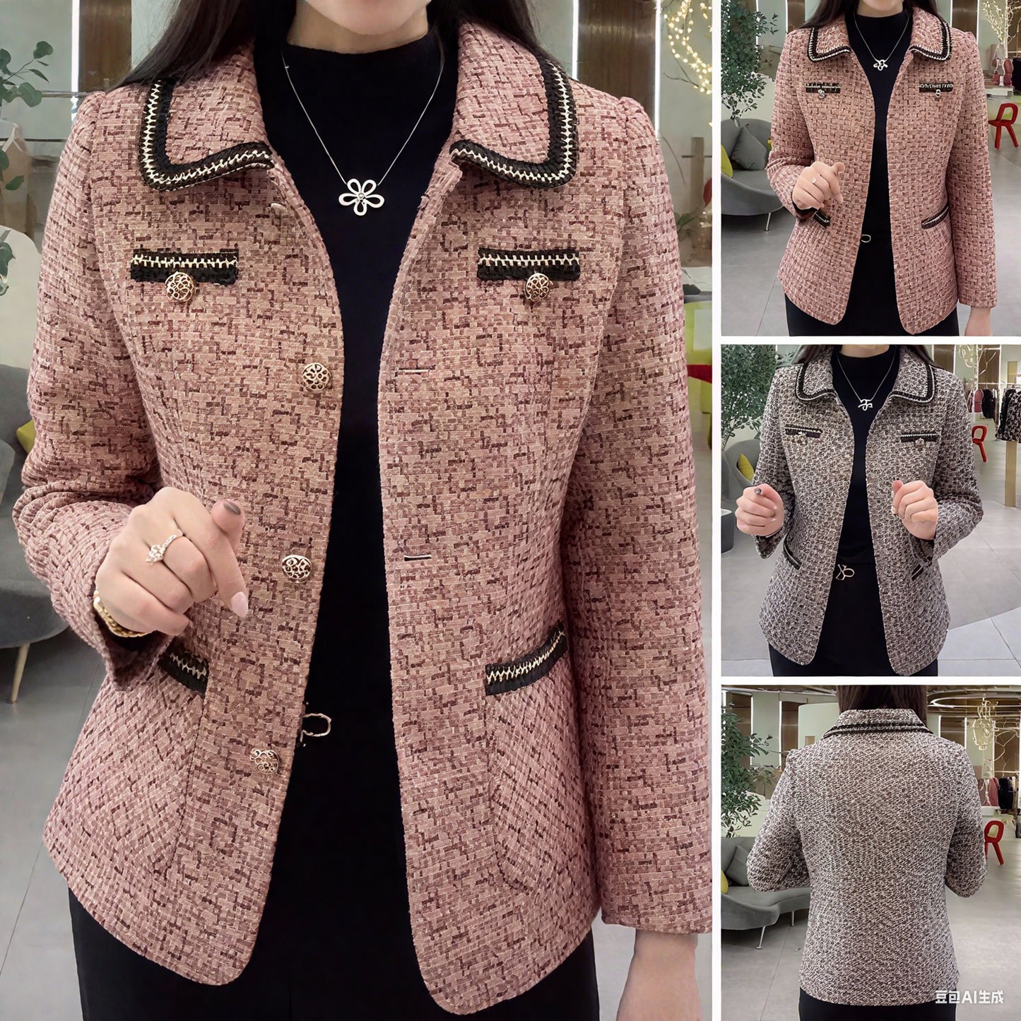 🔥🔥💥【M-4XL】【40-100KG】💖Νέο γυναικείο φθινοπωρινό και χειμερινό μπουφάν με πέτα