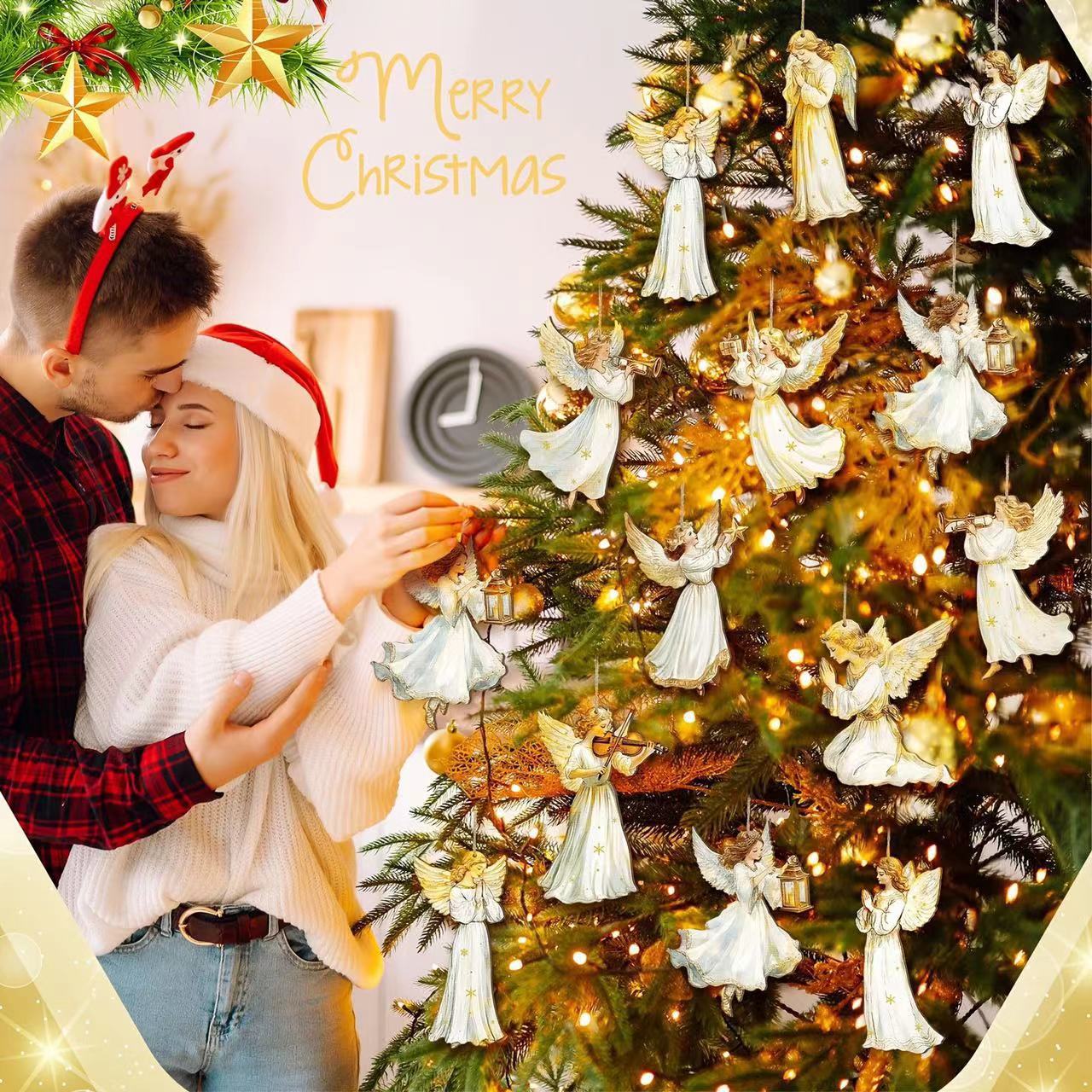 🎁Ξύλινη διακόσμηση σπιτιού με αγγέλους
