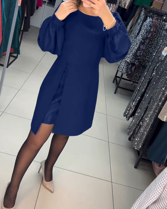 💟【S-5XL】2025 Νέα Vintage Φορέματα Δύο Τεμαχίων με Στρογγυλή Λαιμόκοψη και Ψεύτικη Μέση