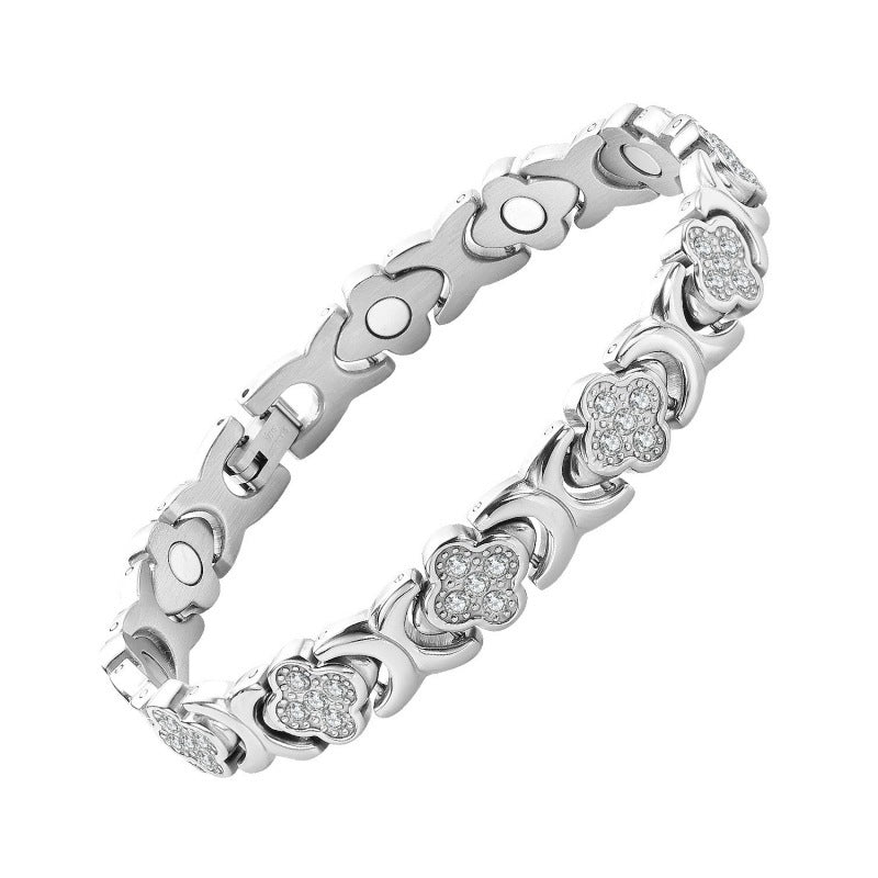 💎Μαγνητικό βραχιόλι Clover Diamond - Ανακαλύψτε το μυστικό σας για ανακούφιση από το στρες, μαγνητική βελτίωση ευεξίας