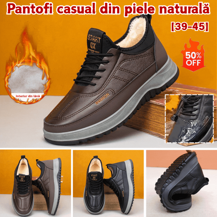 ⛄🔥【39-45】Ανδρικά χειμερινά αθλητικά παπούτσια casual 2025, γνήσιο δέρμα, αδιάβροχα, μαλακή σόλα και βελούδο, καινούργια