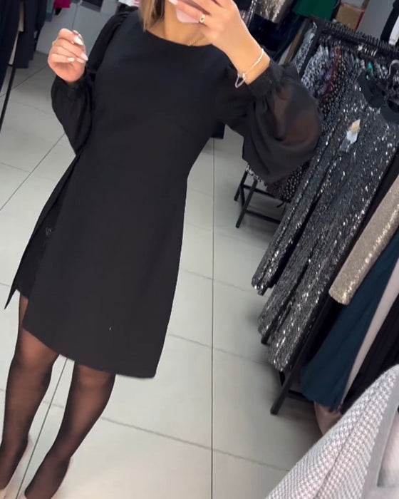 💟【S-5XL】2025 Νέα Vintage Φορέματα Δύο Τεμαχίων με Στρογγυλή Λαιμόκοψη και Ψεύτικη Μέση