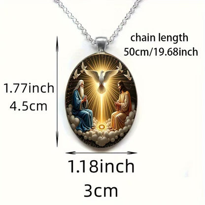 🔥【Αγοράστε 1 και πάρτε 1 δωρεάν】📿Ρετρό οβάλ κολιέ μενταγιόν από κράμα γυαλιού🔥Ρετρό μοτίβο δημιουργικό στυλ