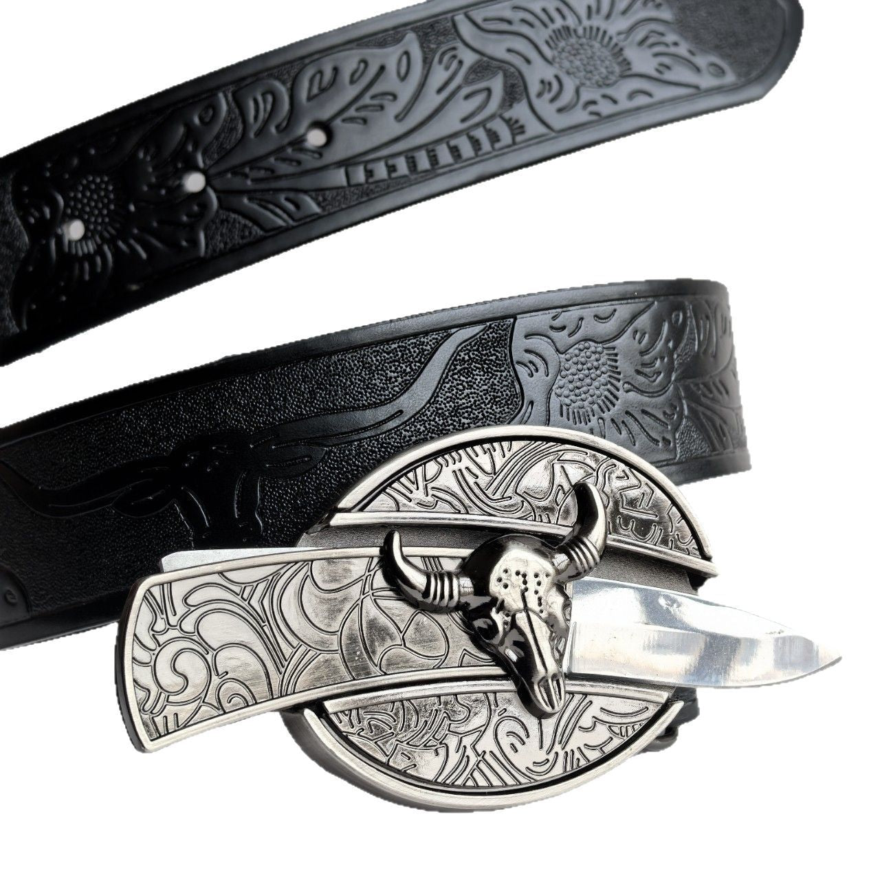 🆒🎁Ειδική προσφορά περιορισμένης διάρκειας👍Ανδρική ζώνη με ανάγλυφο σχέδιο και ενσωματωμένο μαχαίρι