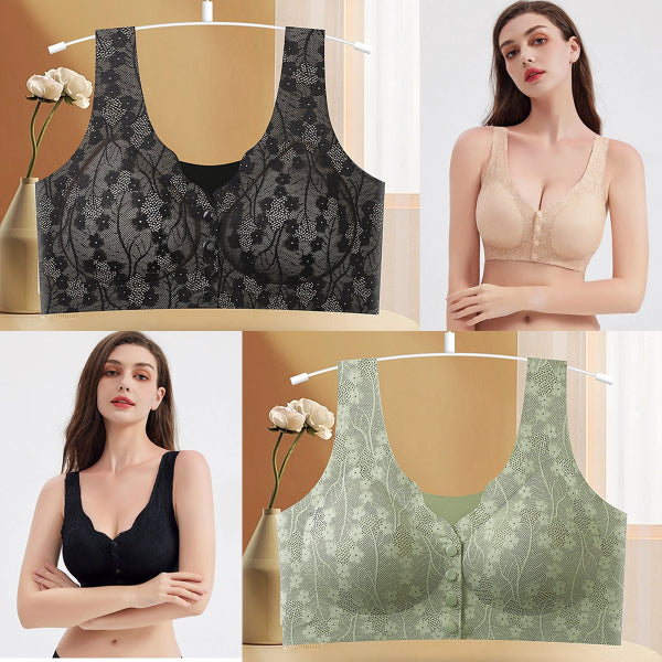 😍【Πακέτο 2 τεμαχίων】【40-100kg】Γυναικείο σουτιέν underwire με κουμπιά μπροστά