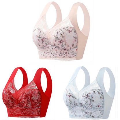 🔥【3 τεμάχια】【Προσφορά έκπτωσης】💕🎁Σουτιέν άνευ ραφής από μεταξωτό πάγο μεγάλου μεγέθους – αναπνεύσιμο και ρυθμιζόμενο [40kg-100kg]