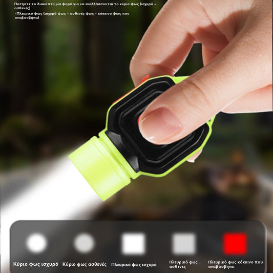 🔥【Σετ 4 τεμαχίων】Φορητό φως μπρελόκ USB επαναφορτιζόμενο εξωτερικό κάμπινγκ LED έκτακτης ανάγκης φως εργασίας