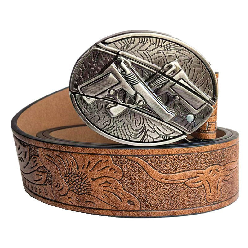 🆒🎁Ειδική προσφορά περιορισμένης διάρκειας👍Ανδρική ζώνη με ανάγλυφο σχέδιο και ενσωματωμένο μαχαίρι