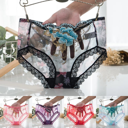 💘【7 στοιχεία】 Εσώρουχα από αντιβακτηριακό βαμβάκι με δαντελένια κεντήματα