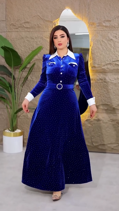 🔥【S-5XL】Νέο vintage βελούδινο φόρεμα του 2025 💎| Κάθε σώμα δείχνει υπέροχο με αυτό!✨