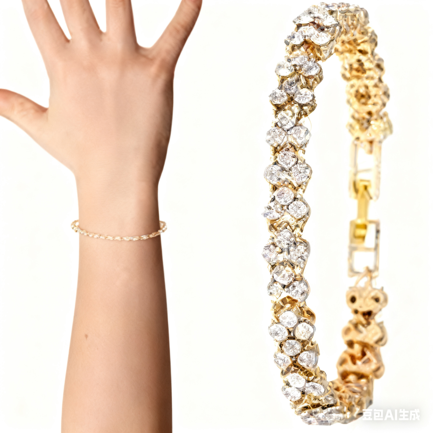 🔥Νέα ευρωπαϊκά και αμερικανικά κοσμήματα γυναικών με μοντέρνο ταμπεραμέντο, προσωπικότητα, βραχιόλι ζιργκόν με στρας