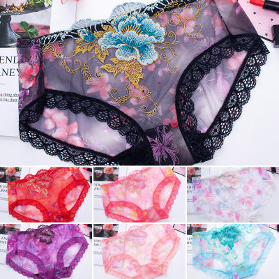 💘【7 στοιχεία】 Εσώρουχα από αντιβακτηριακό βαμβάκι με δαντελένια κεντήματα